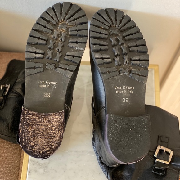 Leather Moto / Combat style boots - Picture 4 of 4